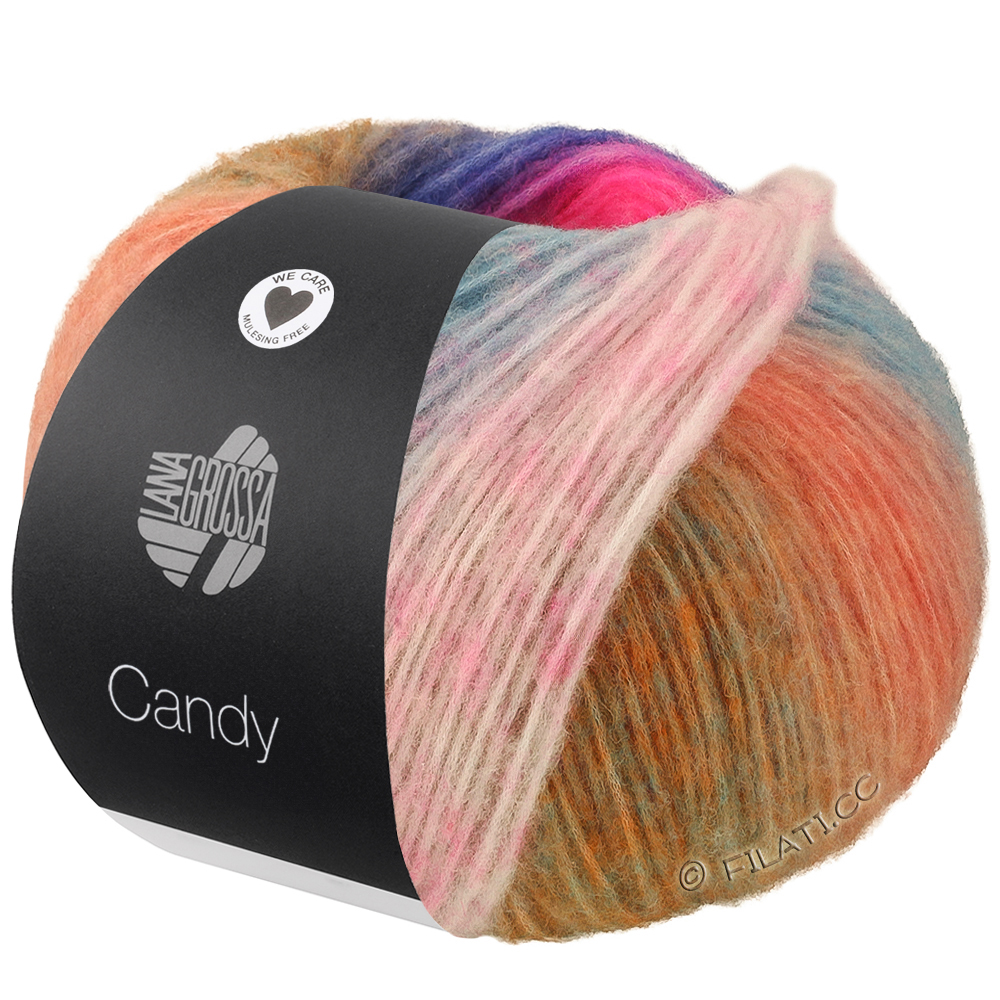 Lana Grossa CANDY | 06-fuchsia/green beige/orange/dark blue/pink/salmon/purple/brown/rust/petrol/dark petrol/rose