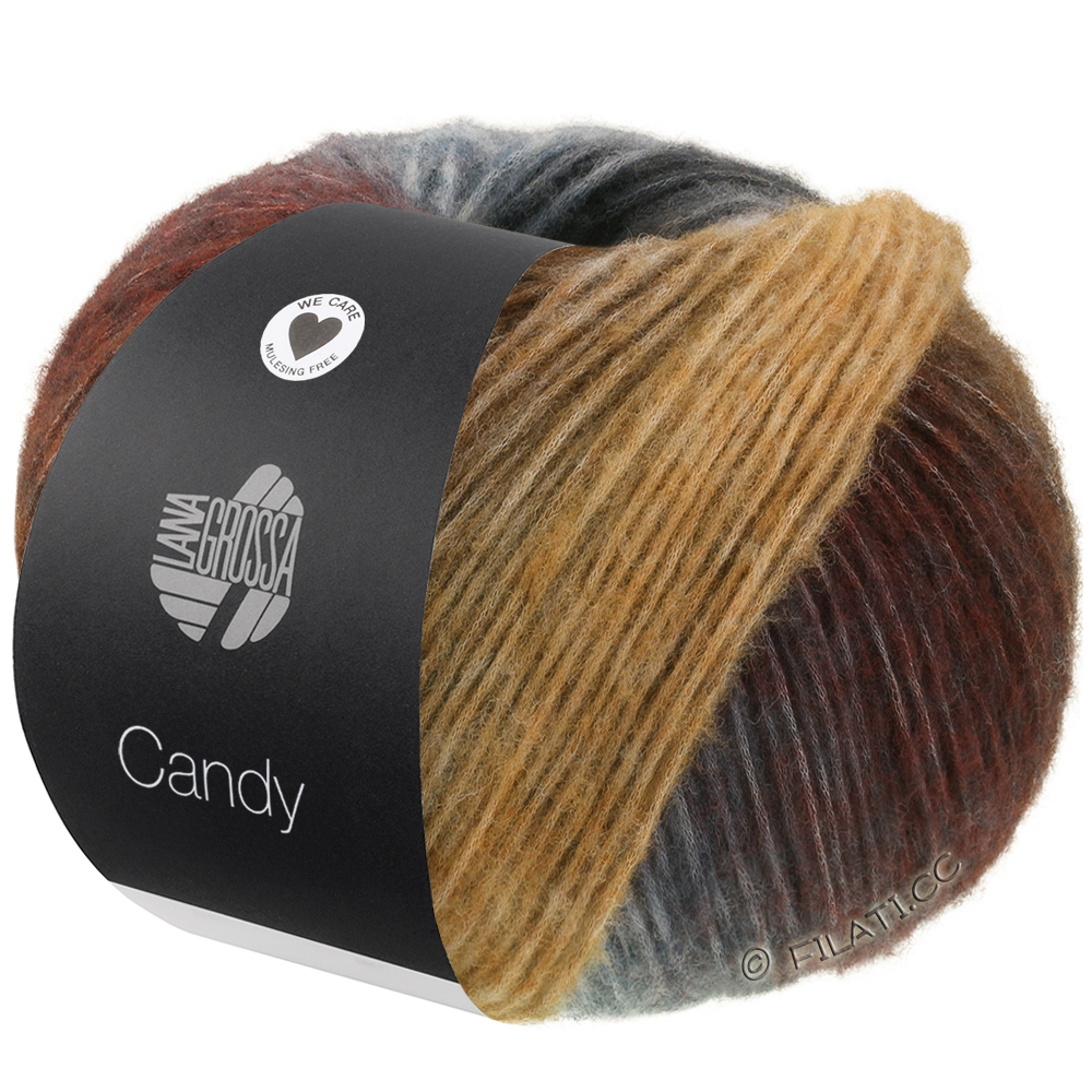 Lana Grossa CANDY | 10-light gray/gray/dark gray/black/dark brown/gray brown/camel/steel blue/red brown/rosewood/wool white