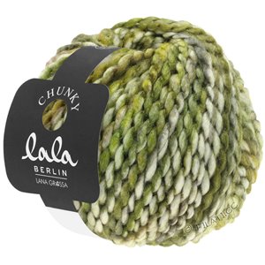 Lana Grossa CHUNKY (lala BERLIN) | 104-light olive/dark olive/yellow green/raw white/dark gray