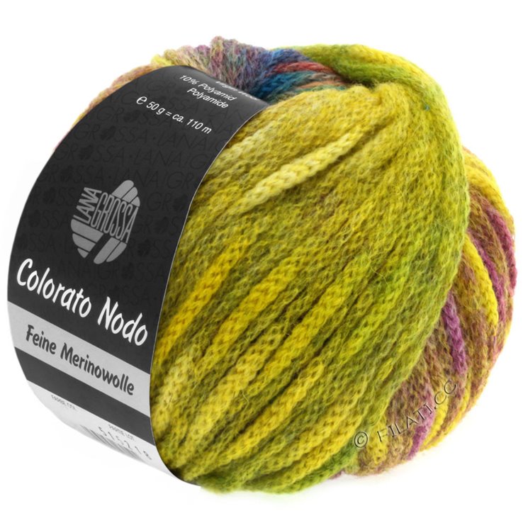Lana Grossa COLORATO NODO | 101-yellow/green/berry/light green/blue/fir