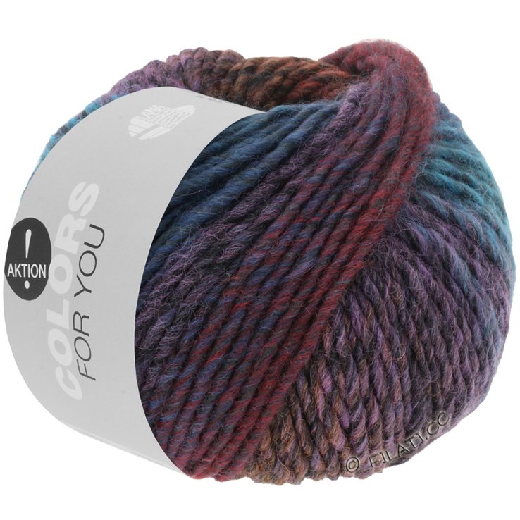 Lana Grossa COLORS FOR YOU | 137-antique violet/dark gray/orange/dark red/petrol blue/dark petrol/light petrol/lilac/antique pink