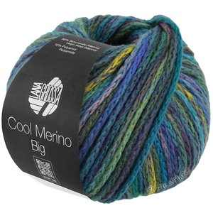 Lana Grossa COOL MERINO Big Color | 407-jade/petrol/turquoise/rose beige/eggplant/yellow green/royal/gray blue
