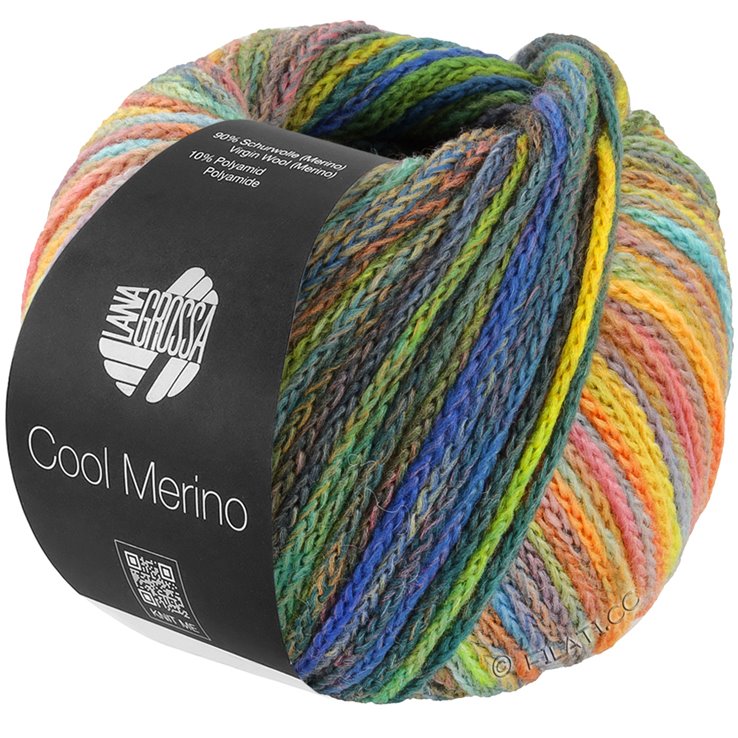 Lana Grossa COOL MERINO Color | 311-green/yellow/blue/petrol/dark olive/ochre/lilac/pink