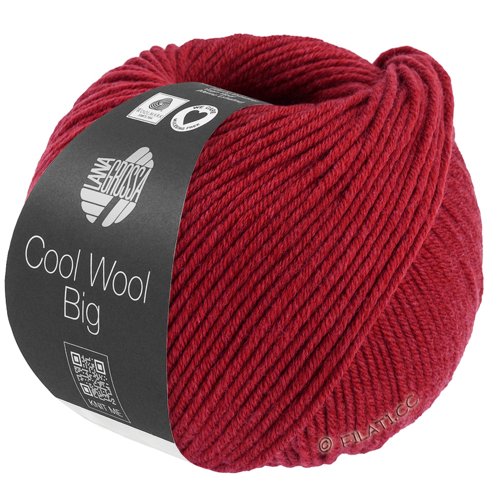 Lana Grossa COOL WOOL Big Mélange (We Care) | 1701-cherry red mottled
