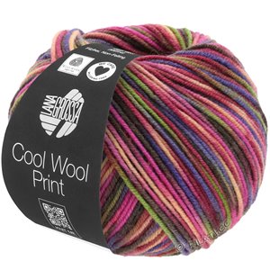 Lana Grossa COOL WOOL  Print | 749-wine red/pink/yellow green/blue violet/salmon/mocha