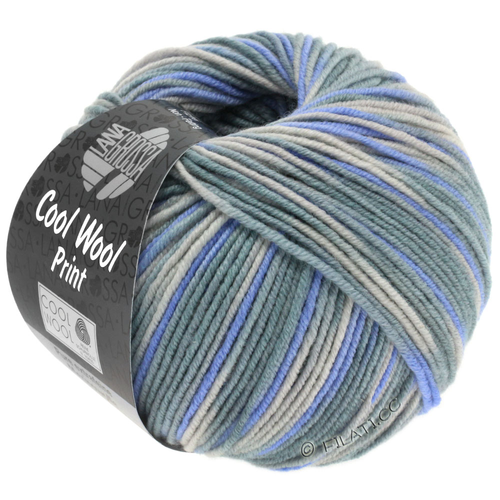 Lana Grossa COOL WOOL  Print | 795-grège/green gray/violet blue