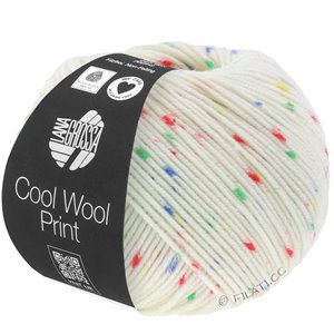 Lana Grossa COOL WOOL  Print | 801-raw white/red/green/blue/yellow