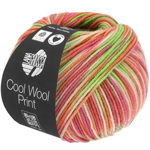 Lana Grossa COOL WOOL  Print | 823-light green/carnation pink/orange/peach