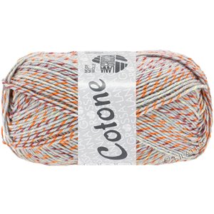 Lana Grossa COTONE  Print/Spray/Mouliné | 521-light gray/orange/bordeaux/vanilla