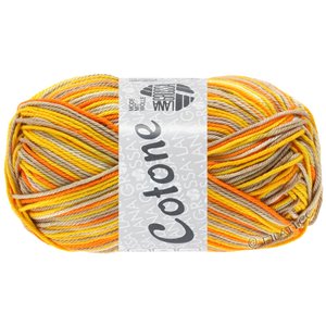 Lana Grossa COTONE  Print/Spray/Mouliné | 337-beige/taupe/yolk yellow/orange