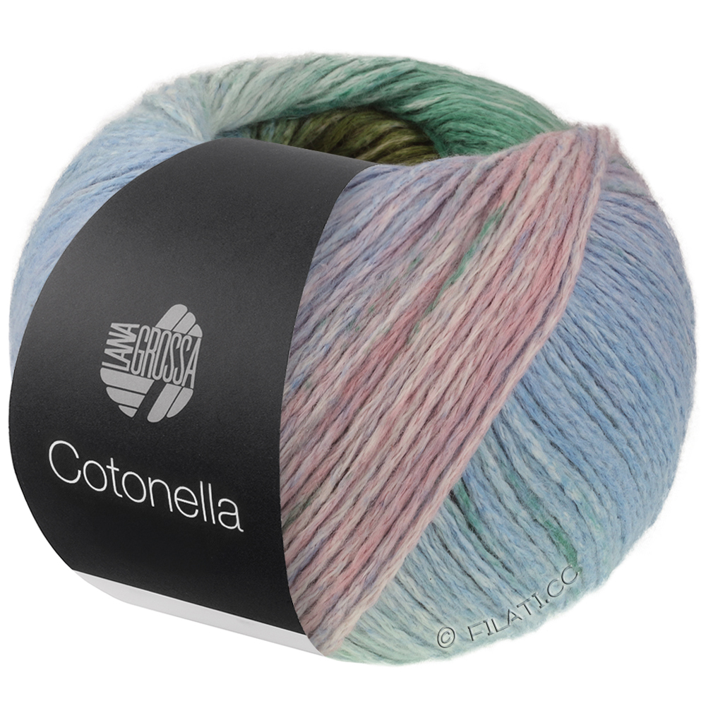Lana Grossa COTONELLA | 16-opal green/mint/sky blue/subtle purple/rose/dark green/grass green/yellow green/light olive/dark olive