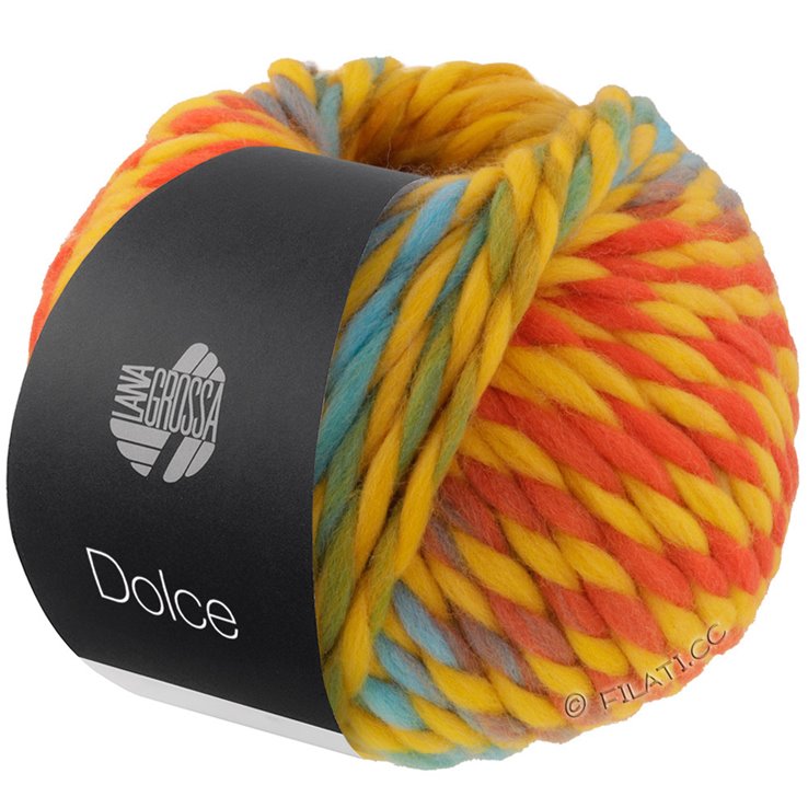Lana Grossa DOLCE | 10-yellow/light petrol/Rust orange/mustard yellow