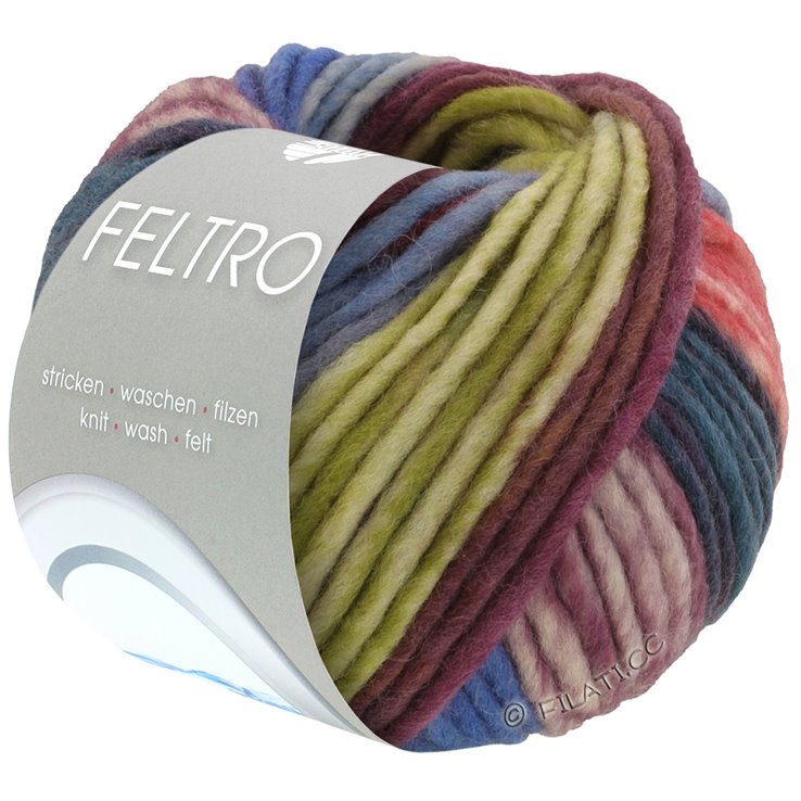 Lana Grossa FELTRO Bosco | 723-light olive/red violet/jeans/blue/antique pink/dark green/heather/smoke blue