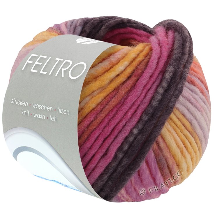 Lana Grossa FELTRO Bosco | 727-mauve/orange/yellow/cyclamen/mocha/gray purple/pink