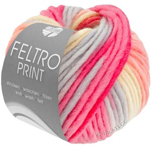Lana Grossa FELTRO Print | 1301-pink/silver gray/raspberry/Shell yellow
