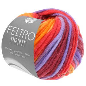 Lana Grossa FELTRO Print | 388-salmon/raspberry/purple/orange/bordeaux