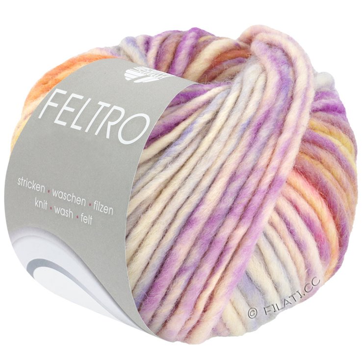 Lana Grossa FELTRO Rigato | 621-raw white/purple/rose/beige