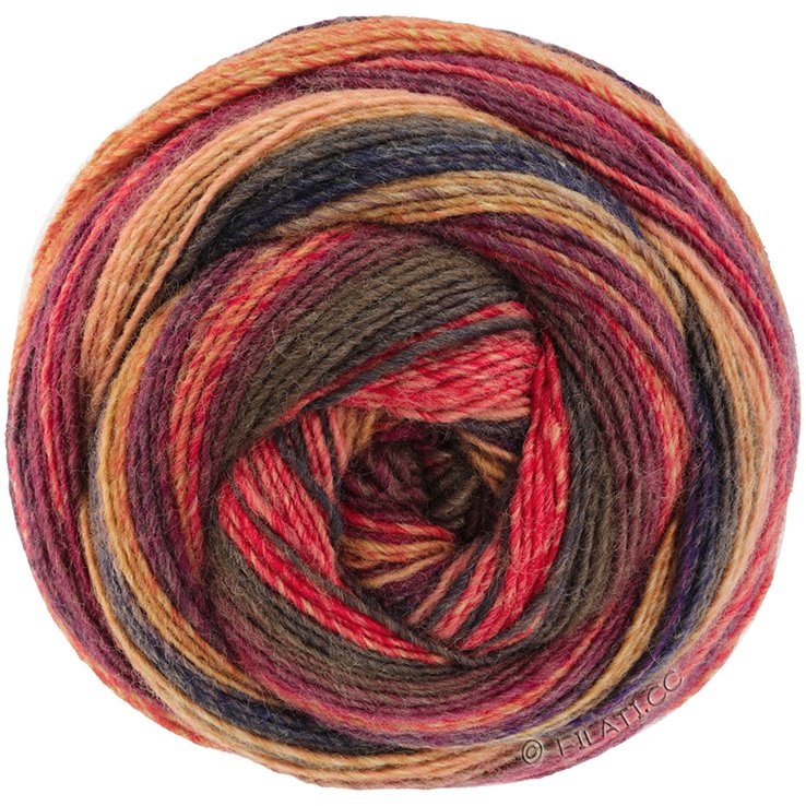 Lana Grossa GOMITOLO ARTE | 1014-burgundy/camel/salmon/red/gray brown/mocha/blackberry/wine red