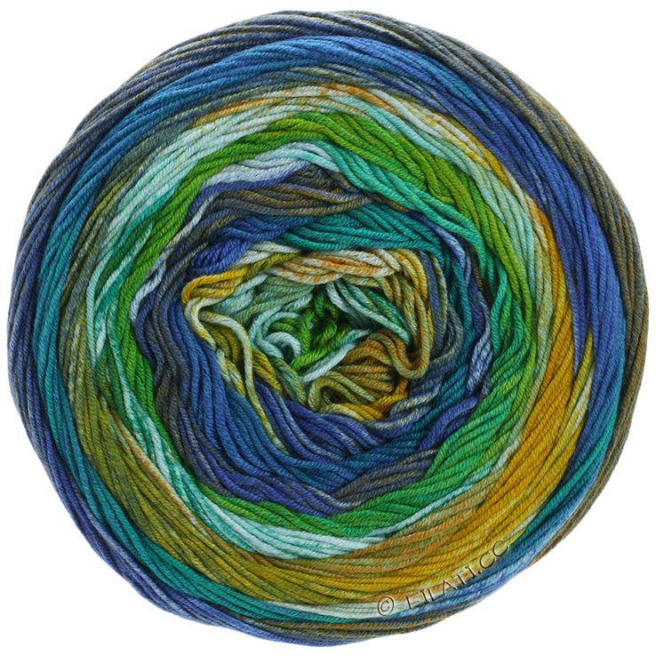 Lana Grossa GOMITOLO DENIM INCA | 151-khaki/turquoise/emerald/light blue/yellow green/jade/ink/petrol/mustard yellow