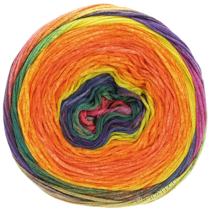 Lana Grossa GOMITOLO FELICE | 711-orange/linden green/eggplant/fuchsia/petrol/yellow/purple