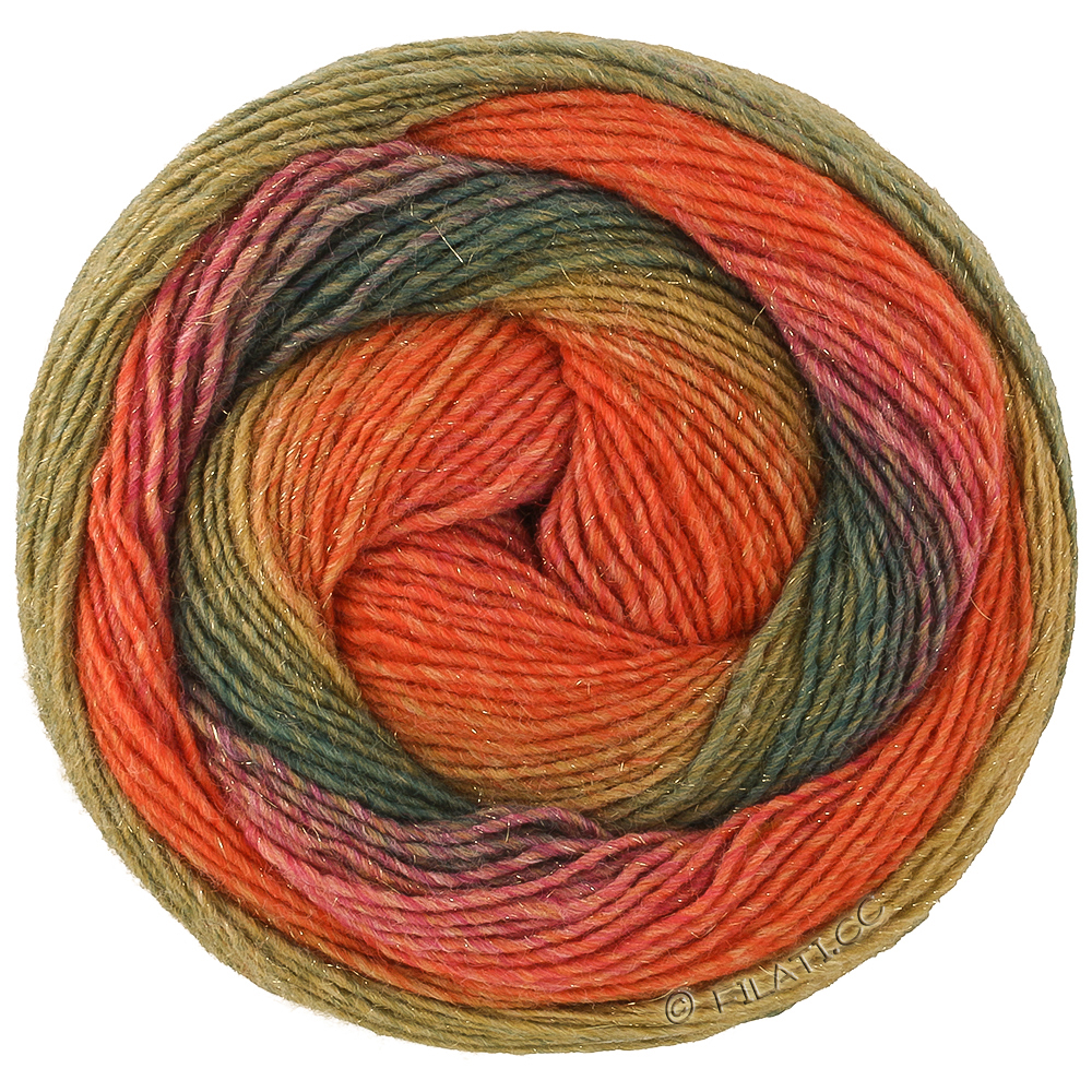 Lana Grossa GOMITOLO GALA | 4037-red/tomato/fuchsia/dark green/dark olive/light olive/brown