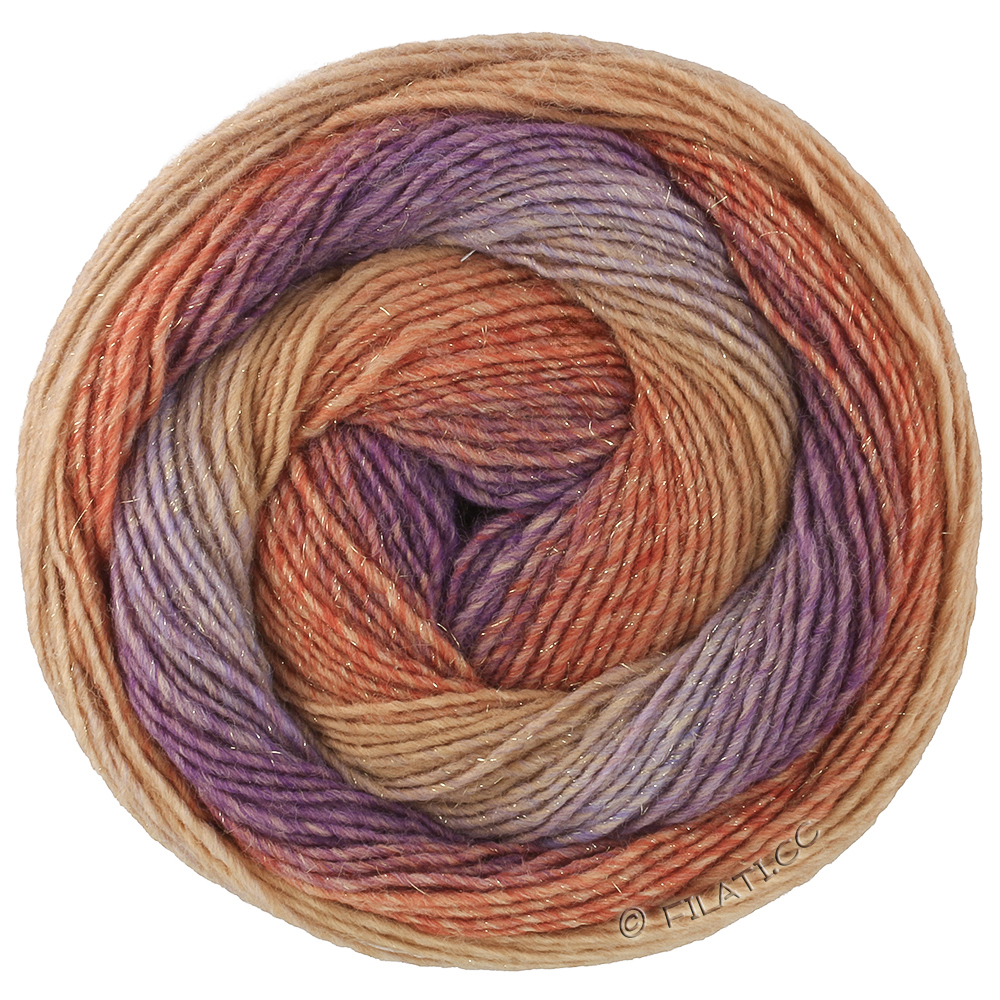 Lana Grossa GOMITOLO GALA | 4039-red brown/rust/nougat/gray purple/purple
