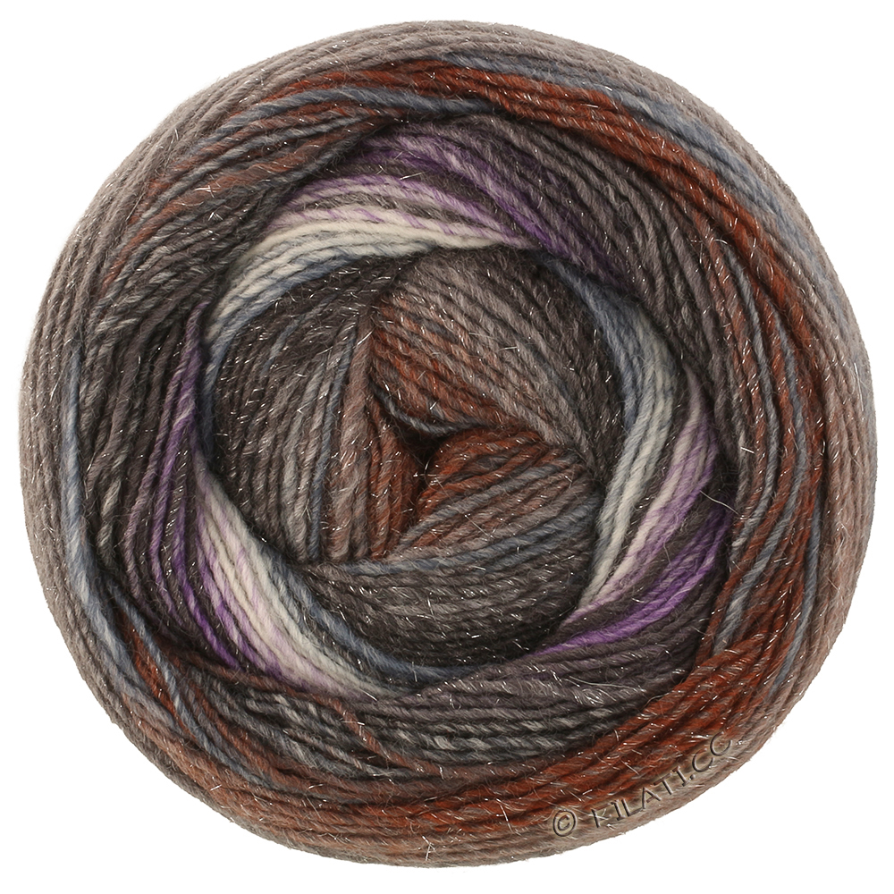 Lana Grossa GOMITOLO GALA | 4041-purple/chestnut/purple/dark gray/gray brown/light gray/raw white