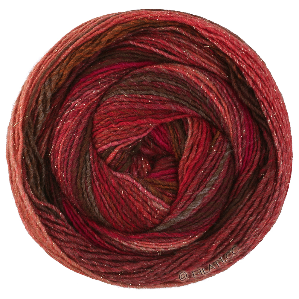Lana Grossa GOMITOLO GALA | 4044-dark brown/wine red/light red/burgundy/chocolate brown