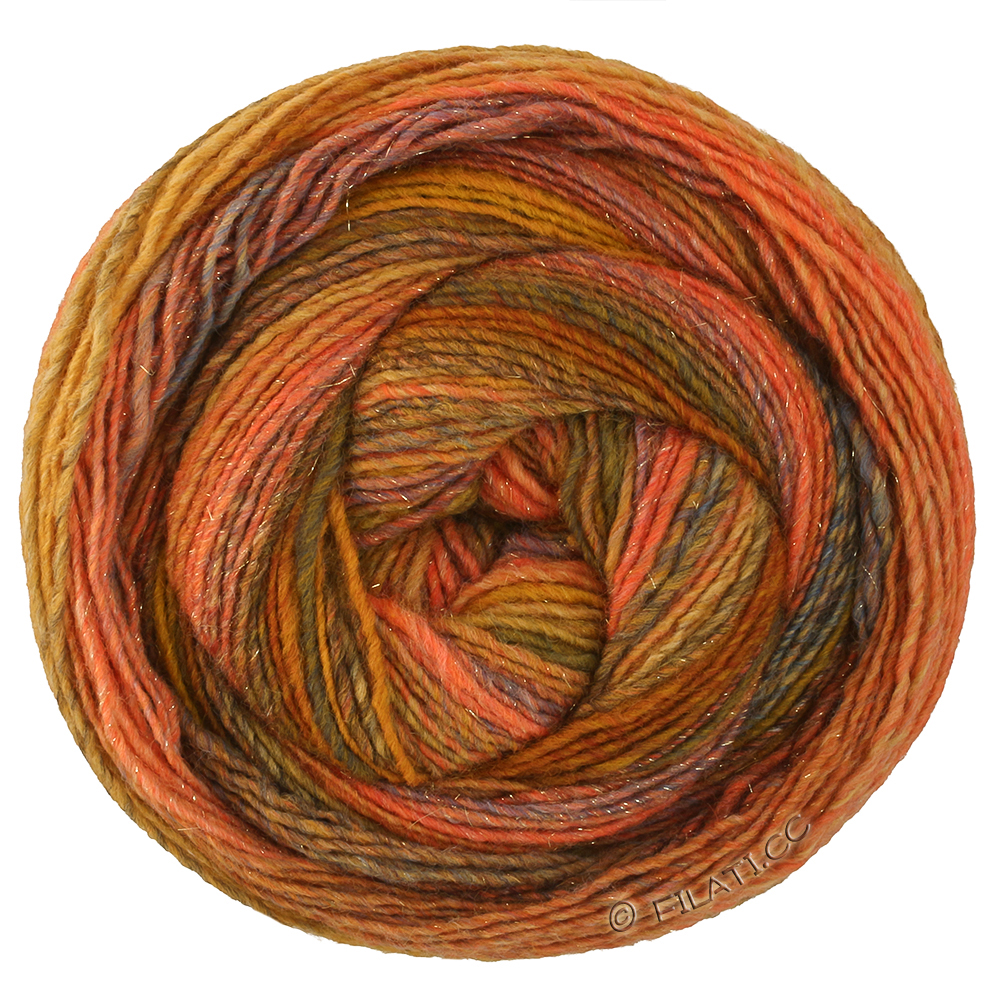 Lana Grossa GOMITOLO GALA | 4046-orange/nougat/ochre/light olive/dark olive/green brown/gray red