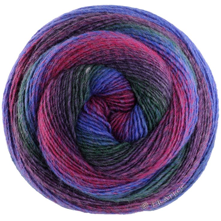 Lana Grossa GOMITOLO VERSIONE | 454-ink blue/red violet/dark violet/fuchsia/forest green