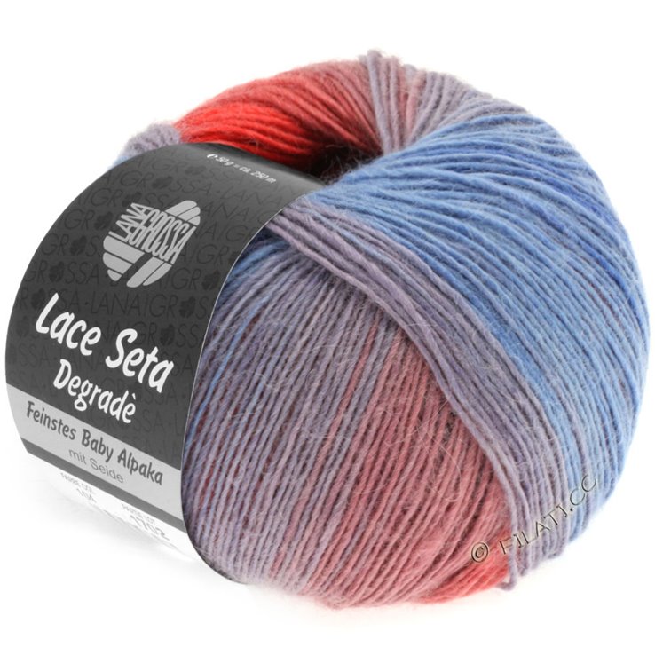 Lana Grossa LACE Seta Dégradé 50g | 101-jeans/subtle purple/salmon red/antique pink