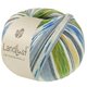 Lana Grossa LANDLUST DIE SOCKENWOLLE | 724-apple green/mustard yellow/ecru/light gray/medium gray/jeans blue striped