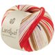 Lana Grossa LANDLUST DIE SOCKENWOLLE | 725-orient red/strawberry red/ecru/brown/rose/lilac/light beige/dark blue striped