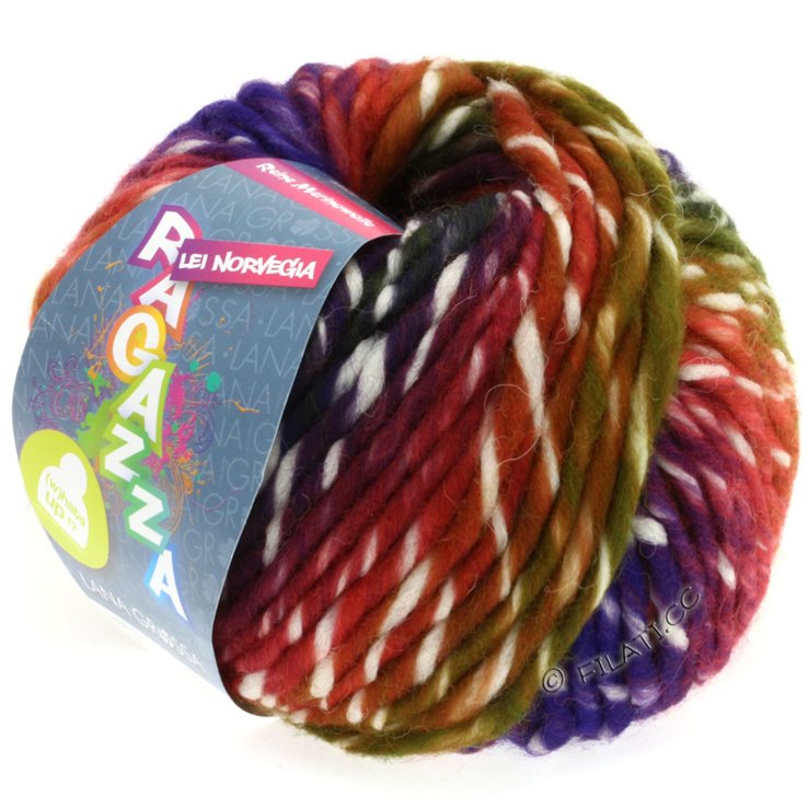 Lana Grossa LEI Norwegia (Ragazza) | 701-purple/natural/rosewood/olive