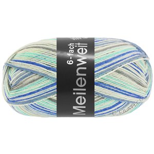 Lana Grossa MEILENWEIT 6-FACH 150g Fun | 9566-silver/light blue/ink/pigeon blue/dark gray
