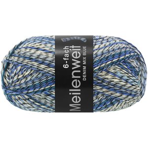 Lana Grossa MEILENWEIT 6-FACH 150g Denim Mix Blue | 9600-