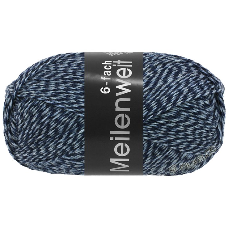 Lana Grossa MEILENWEIT 6-FACH 150g Mouliné/Tweed | 8503-dark blue/light blue