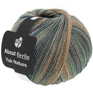 Lana Grossa MEILENWEIT 100g Yak Nature (ABOUT BERLIN) | 680-dark gray/light gray/gray green/gray beige/taupe/mint mottled/mint striped