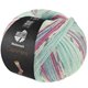 Lana Grossa MEILENWEIT 100g Cashmere Pista | 142-mint/turquoise/white/gray/light blue/fuchsia striped