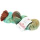 Lana Grossa MEILENWEIT 100g Merino Hand-dyed | 308-dark brown/turquoise blue/mint/light beige/sand beige/rust