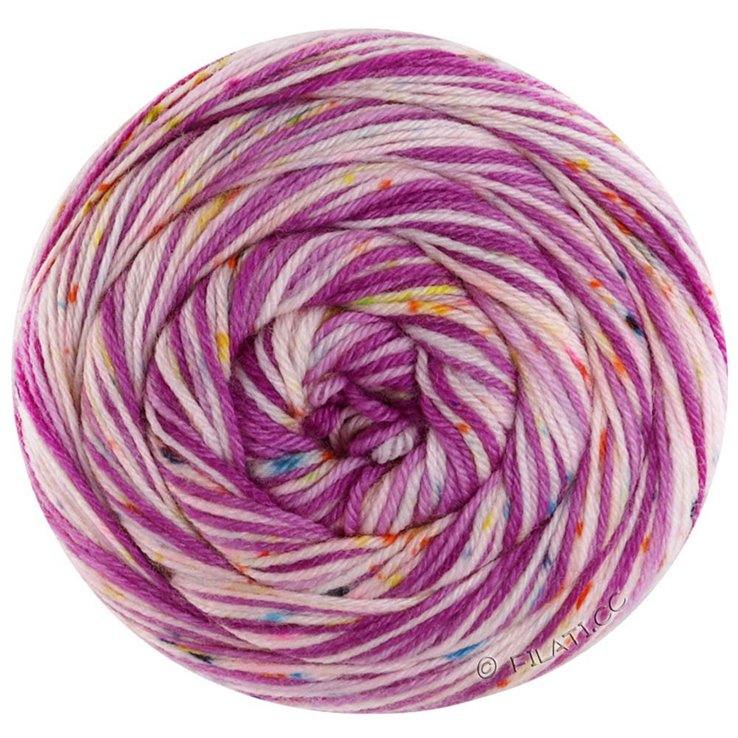 Lana Grossa MEILENWEIT 100g SPOTS | 7042-purple/orchid/ecru/turquoise/petrol/yellow