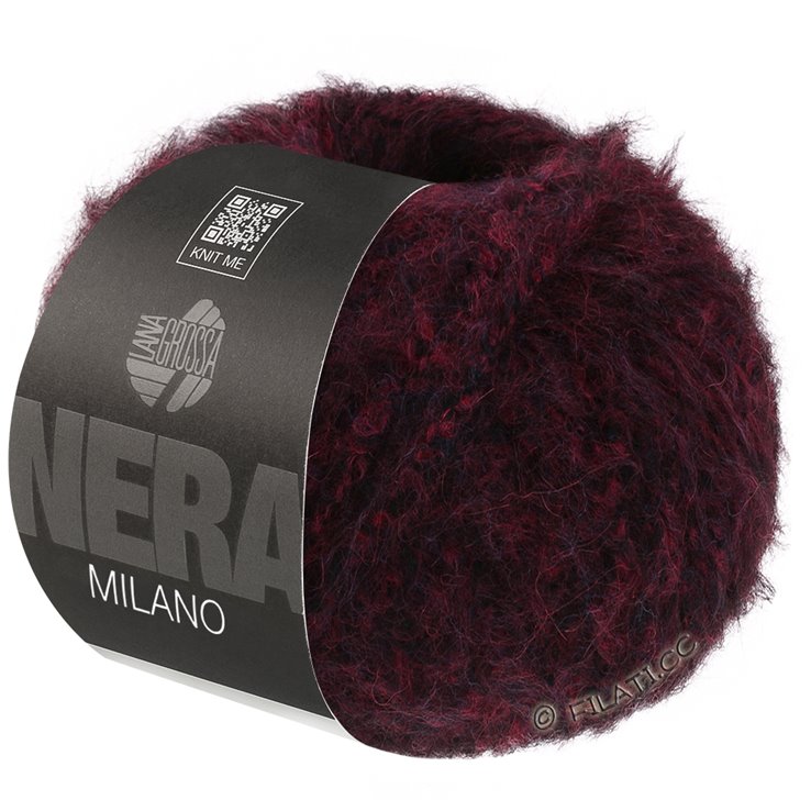Lana Grossa MILANO (Nera) | 12-dark red/black mottled