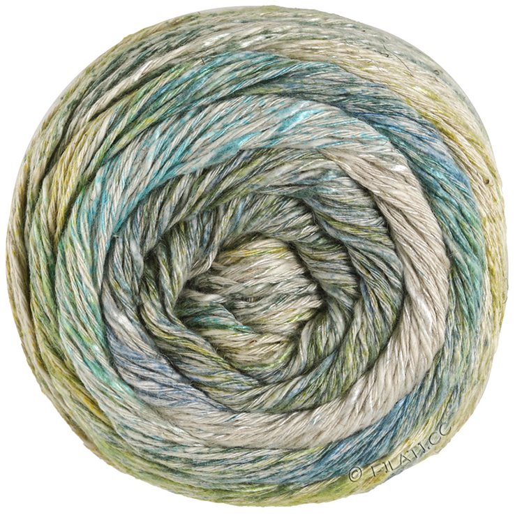 Lana Grossa MOSAICO (Linea Pura) | 001-yellow green/gray green/natural/jade/turquoise/jeans/gray blue