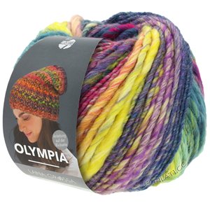 Lana Grossa OLYMPIA Classic | 098-petrol/purple/yellow green/gray green/citrus yellow/turquoise/pink/dark gray/red violet/ecru
