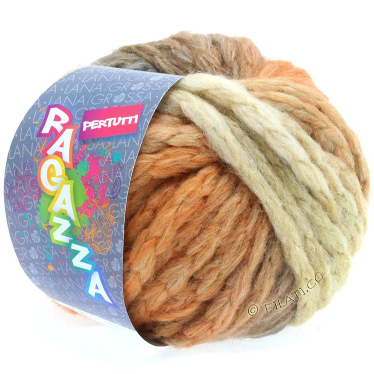 Lana Grossa PERTUTTI (Ragazza) | 01-white/gray/beige/orange