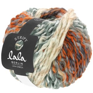 Lana Grossa STRIPY (lala BERLIN) | 01-white/gray/rust/orange/dark gray