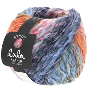 Lana Grossa STRIPY (lala BERLIN) | 03-salmon/rose/light gray/dark gray/lilac/light blue/violet blue