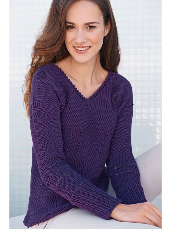 Lana Grossa PULLOVER WITH EYELET DETAILS Nobile