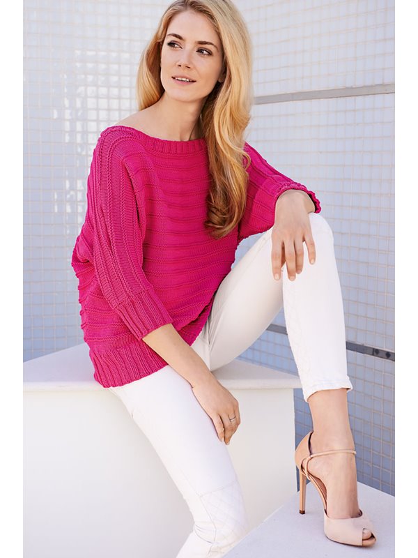 Lana Grossa PULLOVER IN GARTER RIDGE PATTERN Nobile