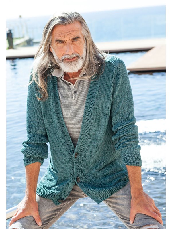 Lana Grossa MEN’S CARDIGAN Solo Lino Melange